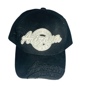 Black Arizona Grand Canyon State Hat, Embroidered, Adjustable, Pre-owned